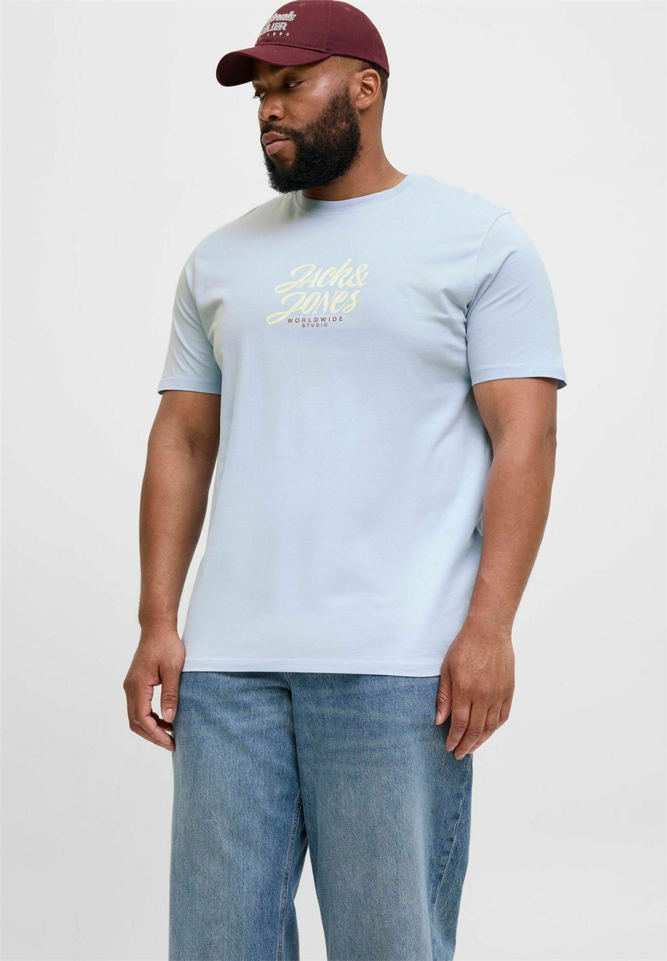 Jack & Jones PLUS SIZE - T-Shirt print - skyway/hellblau