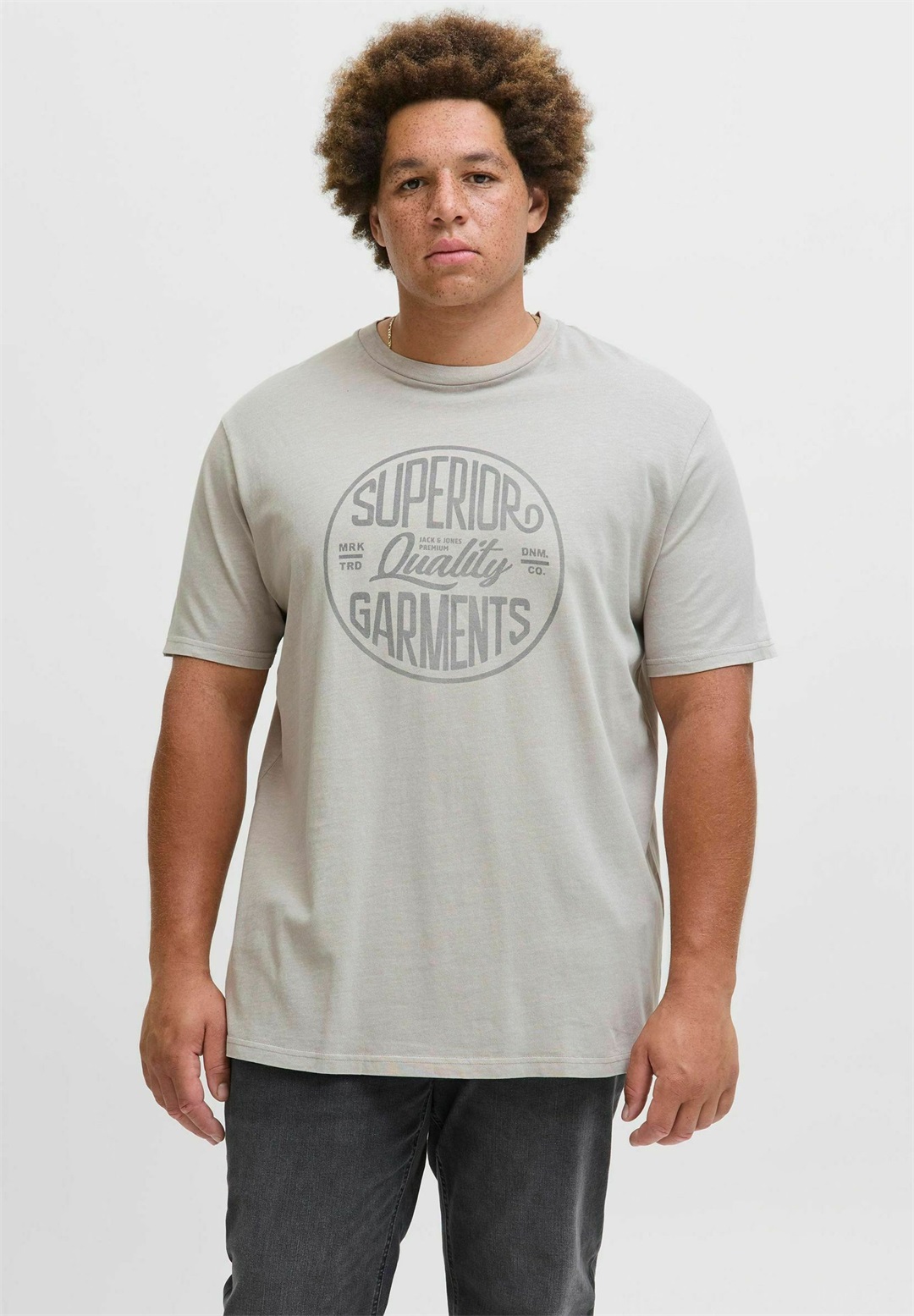 Jack & Jones T-Shirt print - drizzle/grau