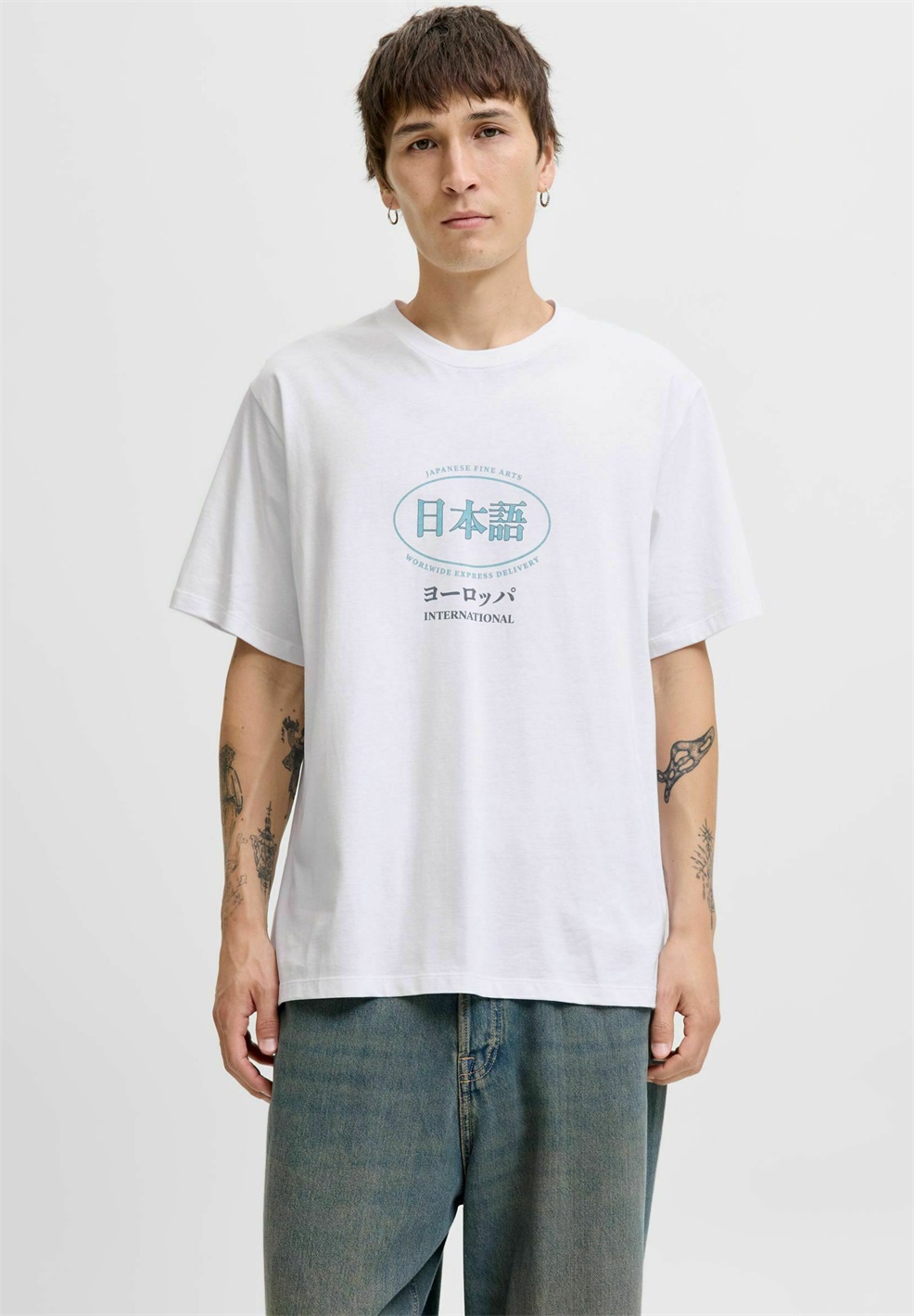 Jack & Jones T-Shirt print - bright white/offwhite