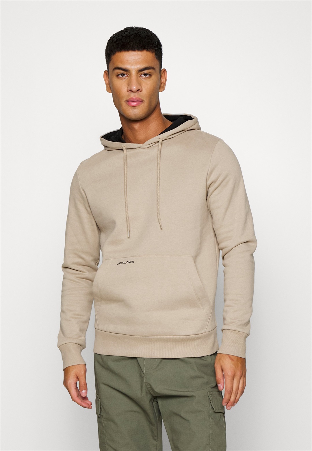 Jack & Jones JJCONTRAST HOOD - Sweatshirt - crockery/beige