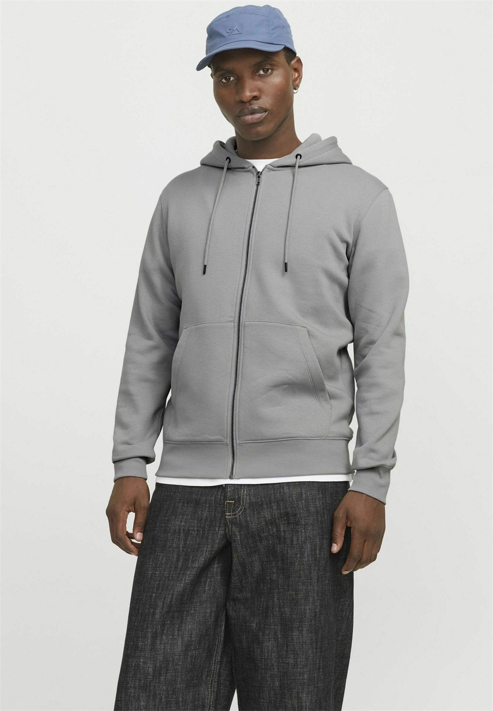 Jack & Jones JJESTAR BASIC HOOD - Sweatjacke - ultimate grey/grau