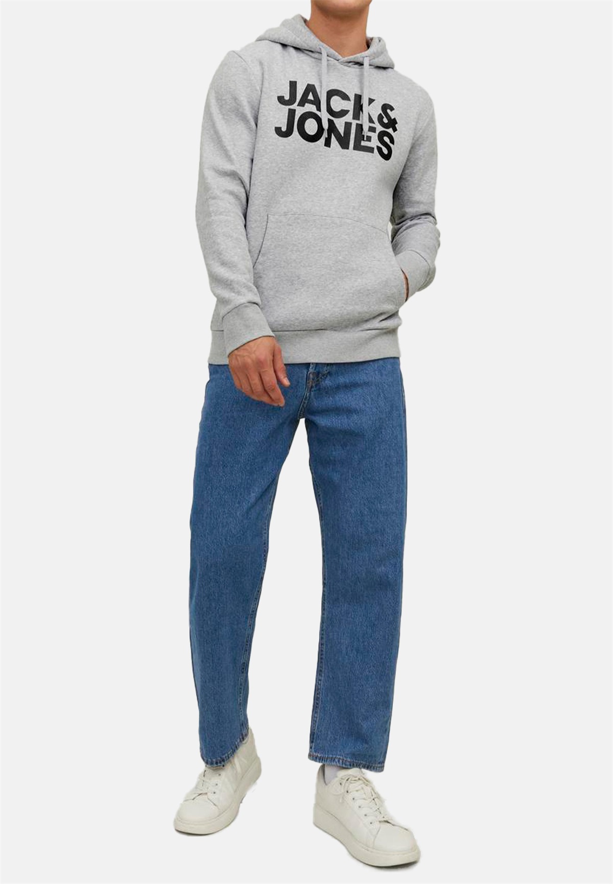 Jack & Jones 2ER PACK CORP - Kapuzenpullover - light grey melange/hellgrau