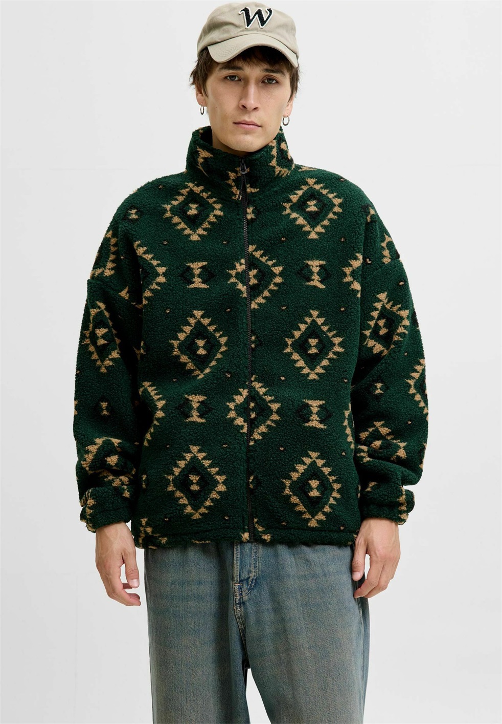 Jack & Jones Fleecejacke - pine grove/dunkelgrün-meliert