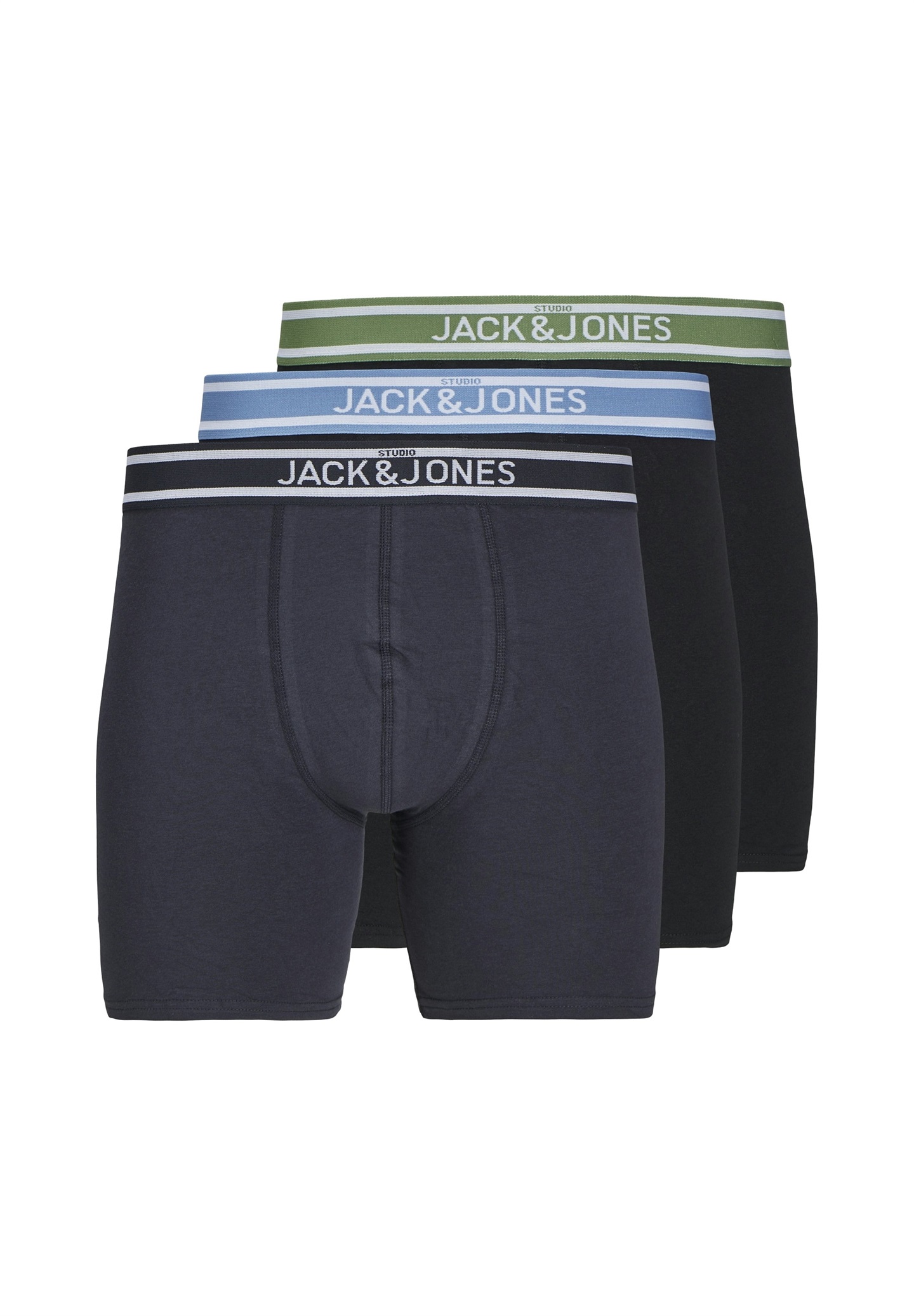 Jack & Jones 3-PACK - Boxer Briefs - black dark navy/schwarz
