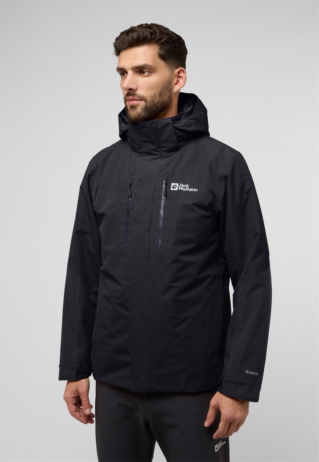 Jack Wolfskin JASPER 3IN1 - Regenjacke / wasserabweisende Jacke - black/schwarz