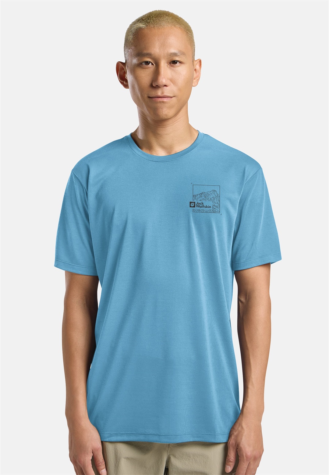 Jack Wolfskin VONNAN GRAPHIC - T-Shirt print - peak trail sky blue/hellblau