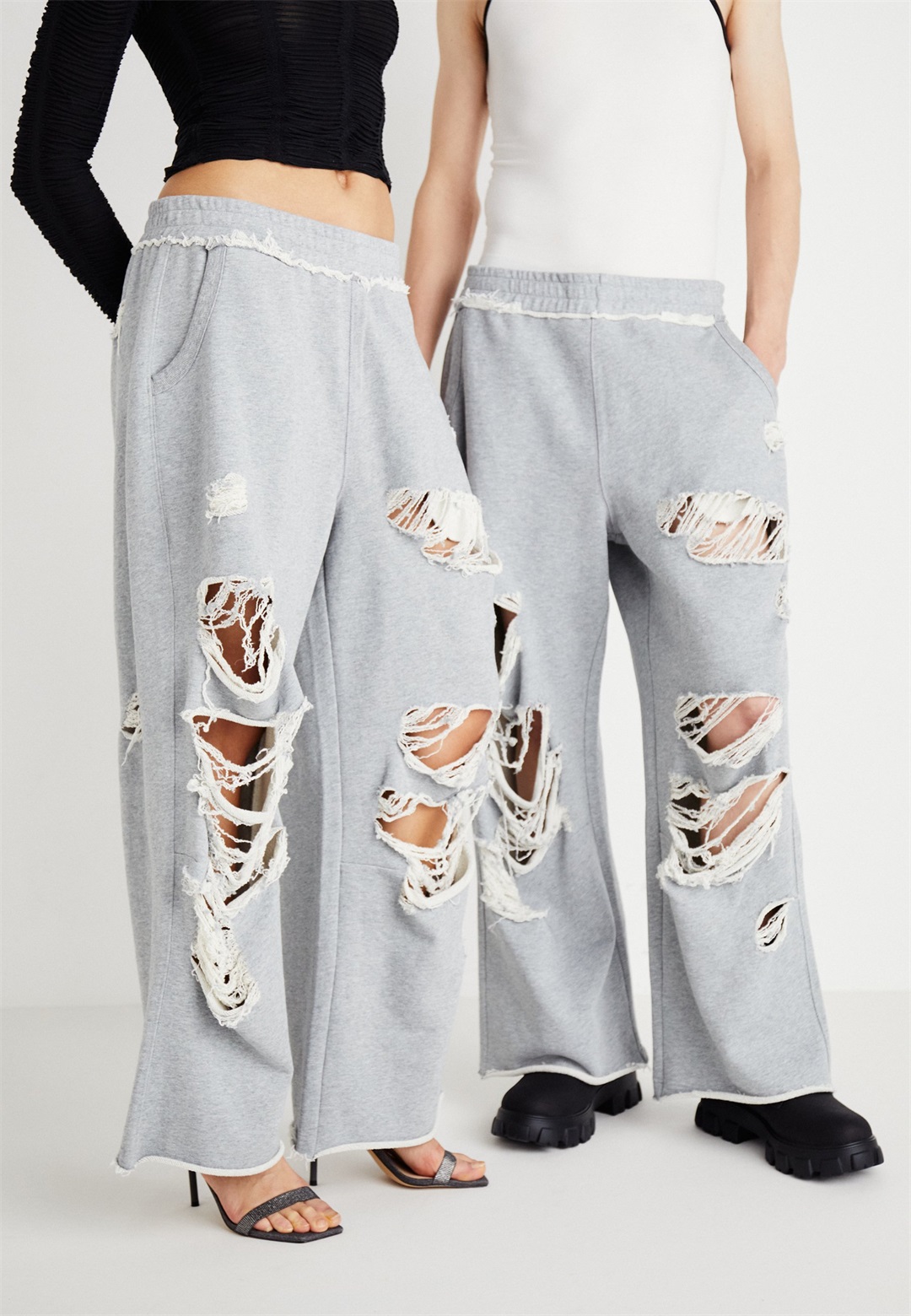 Jaded London DISTRESSED LOOPBACK MONSTER UNISEX - Jogginghose - grey/grau