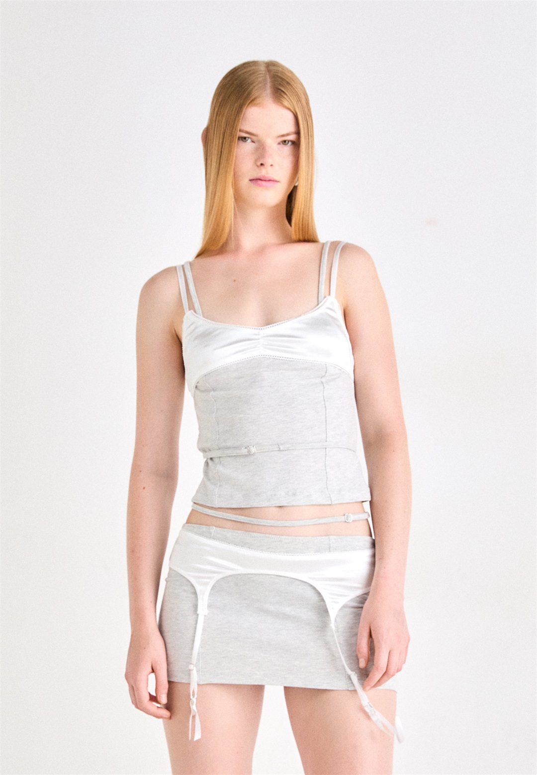 Jaded London LAYERED UNDERWEAR CORSET - Top - grey/grau