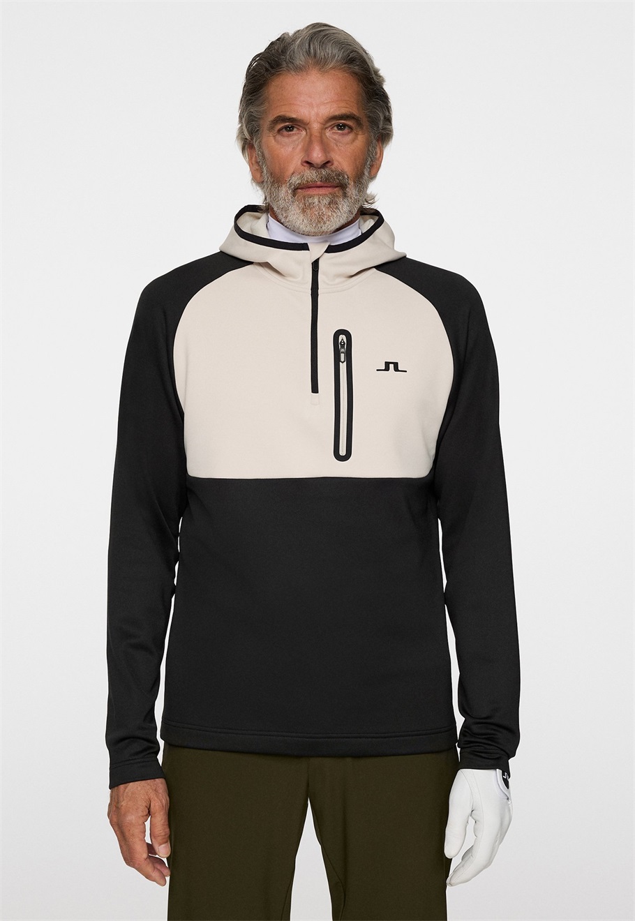 J.LINDEBERG Sports Kapuzenpullover - black/offwhite