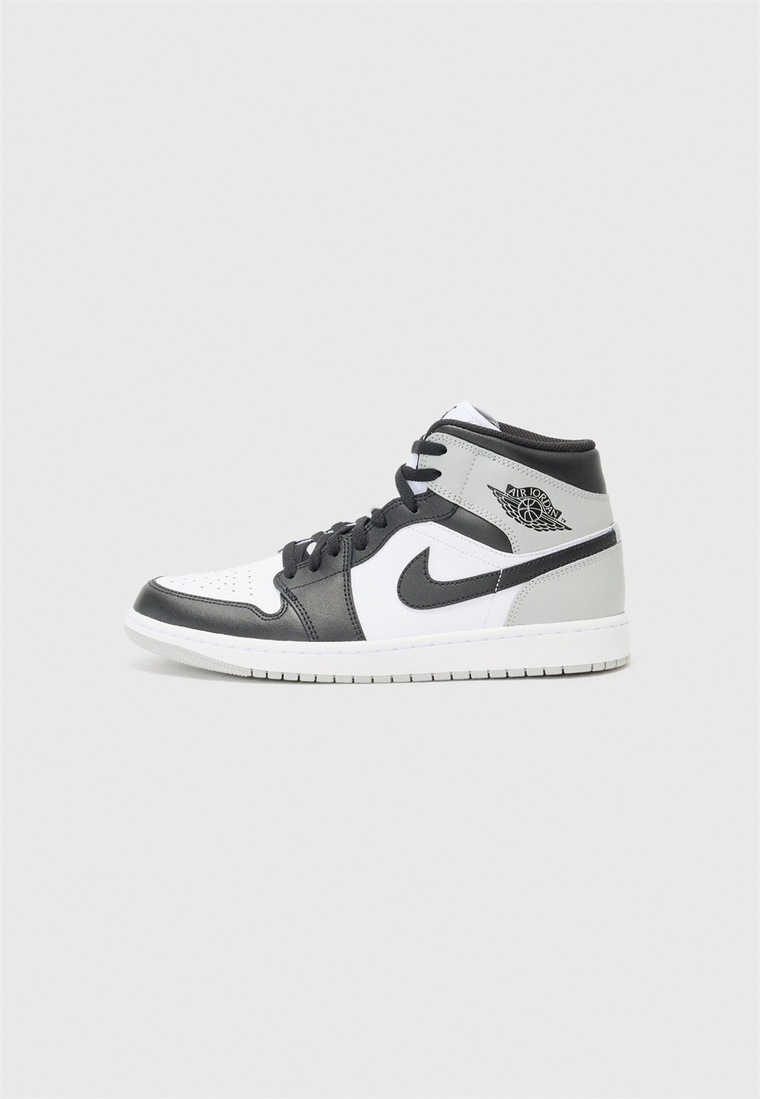 Jordan AIR JORDAN 1 MID - Sneaker high - white/black/lt smoke grey/weiß