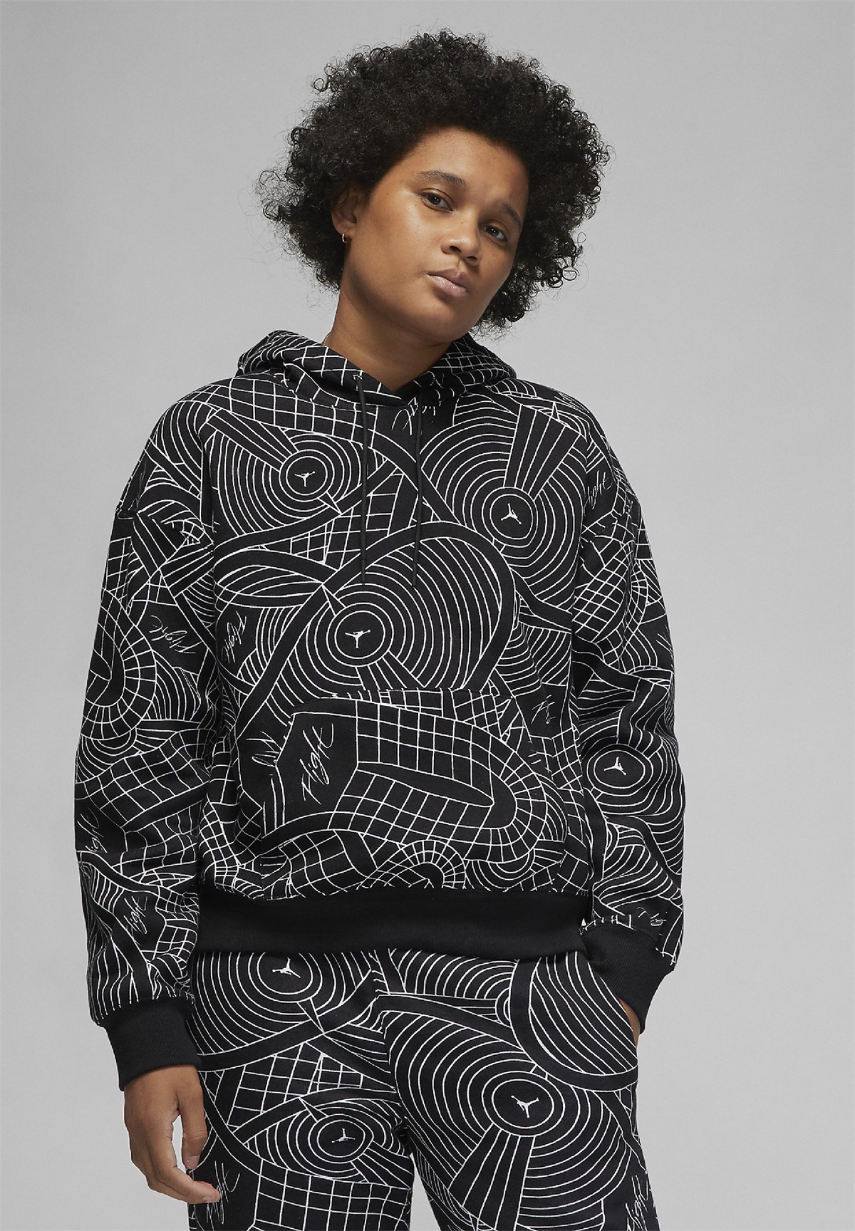 Jordan W J BRKLN FLC PO AOP - Sweatshirt - black/schwarz