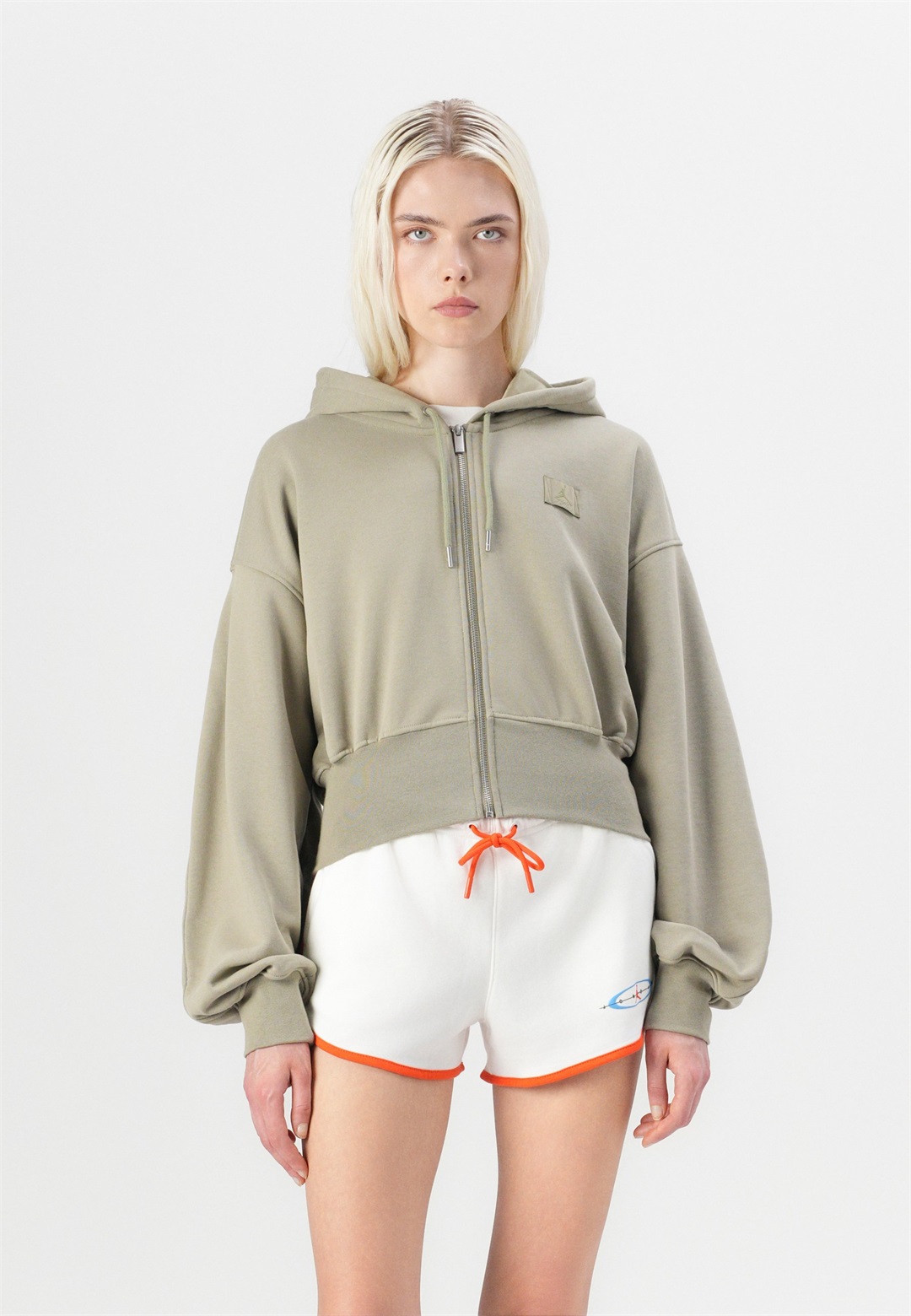 Jordan CROP - Sweatjacke - medium khaki/thermal green/khaki