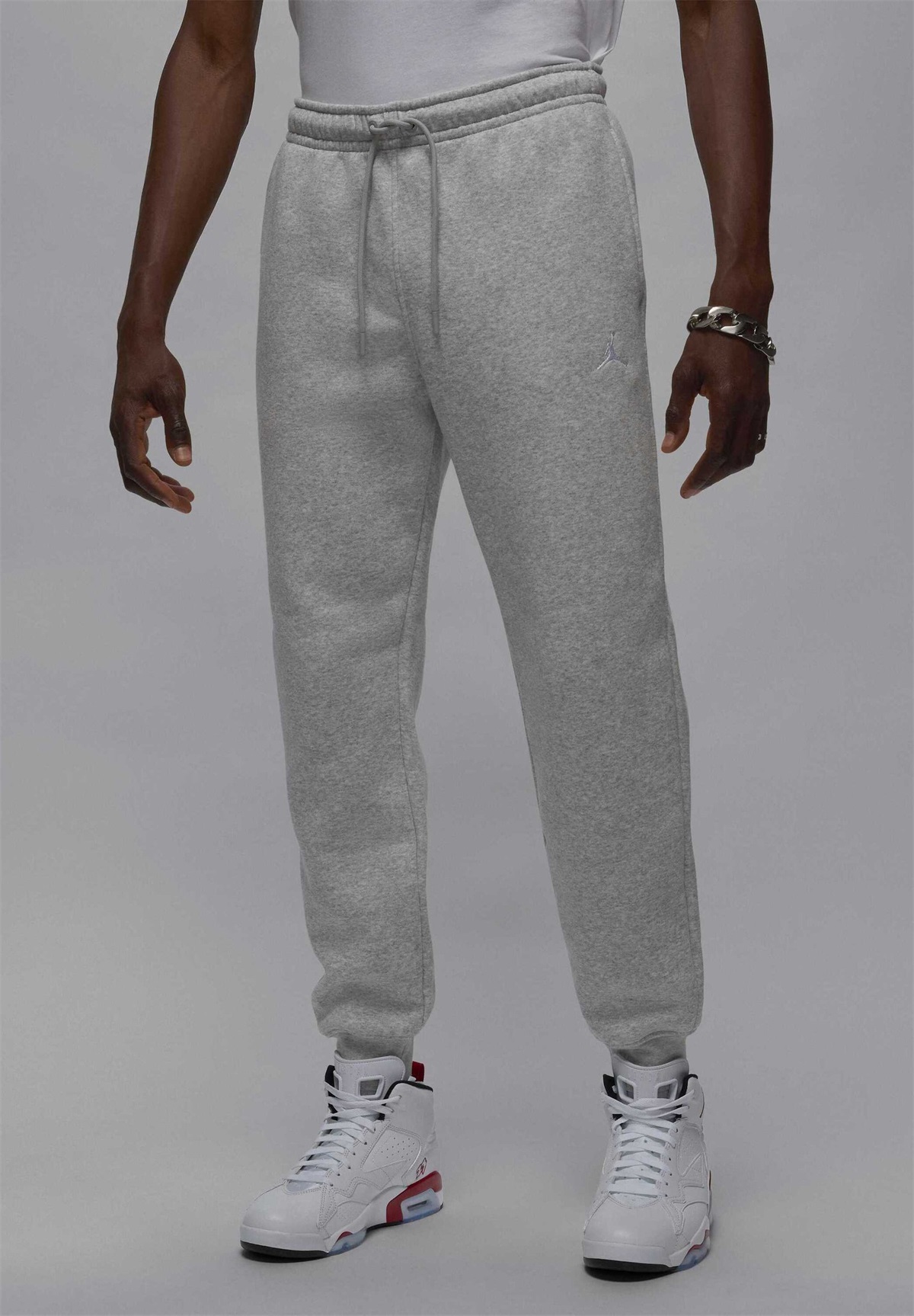 Jordan PANT - Jogginghose - grey heather/white/grau