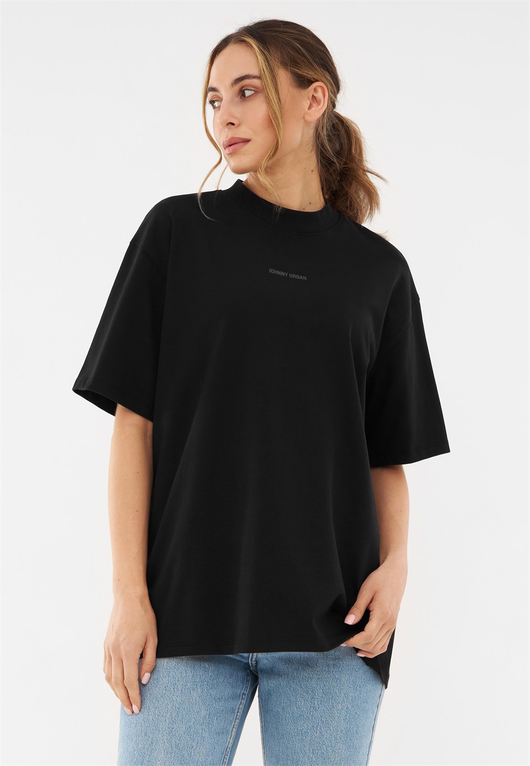 Johnny Urban SAMMY - T-Shirt basic - schwarz logo print/schwarz meliert