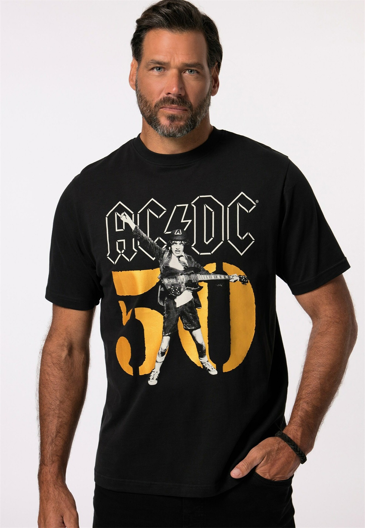 JP1880 BAND AC/DC HALBARM - T-Shirt print - black/schwarz