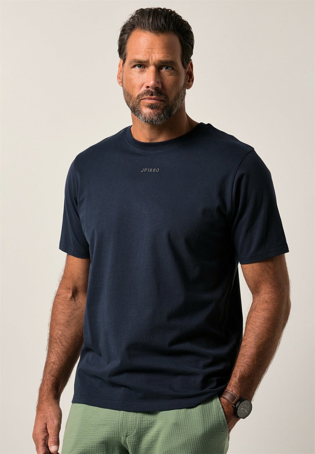 JP1880 SHORT SLEEVE ROUND NECK - T-Shirt basic - navy blue/dunkelblau