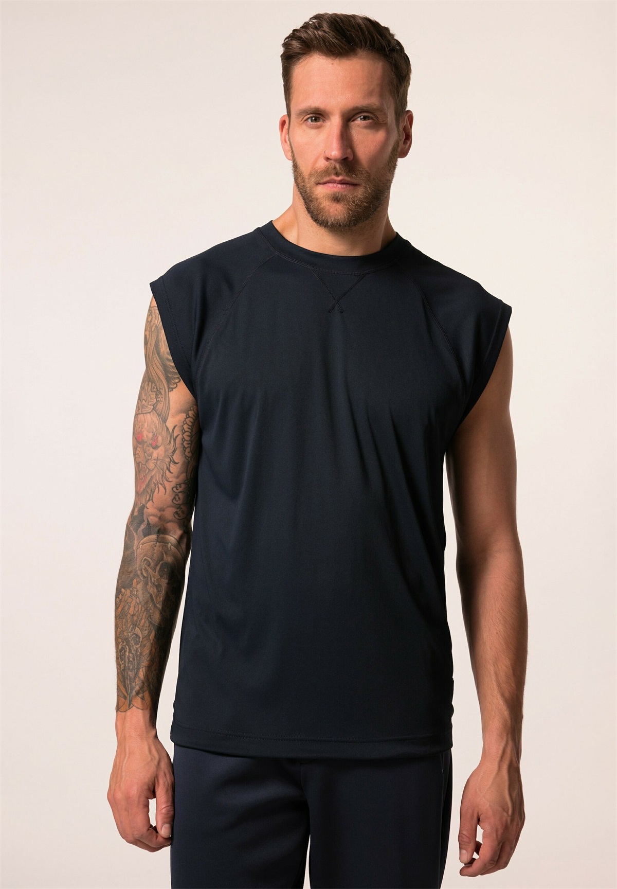JP1880 TECHNICAL FITNESS STOMACH FIT QUICKDRY - Top - navy blue/dunkelblau
