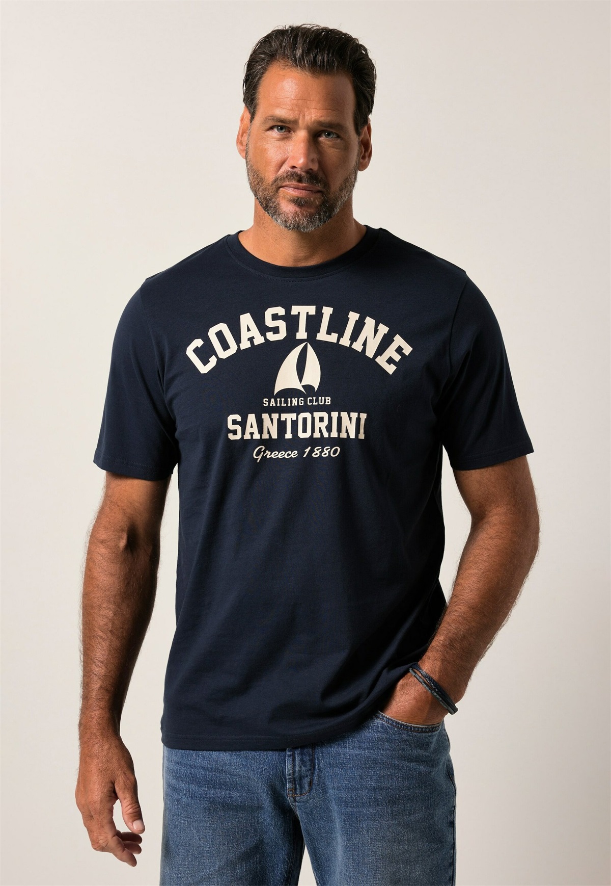 JP1880 SHORT SLEEVE ROUND NECK - T-Shirt print - navy blue/dunkelblau