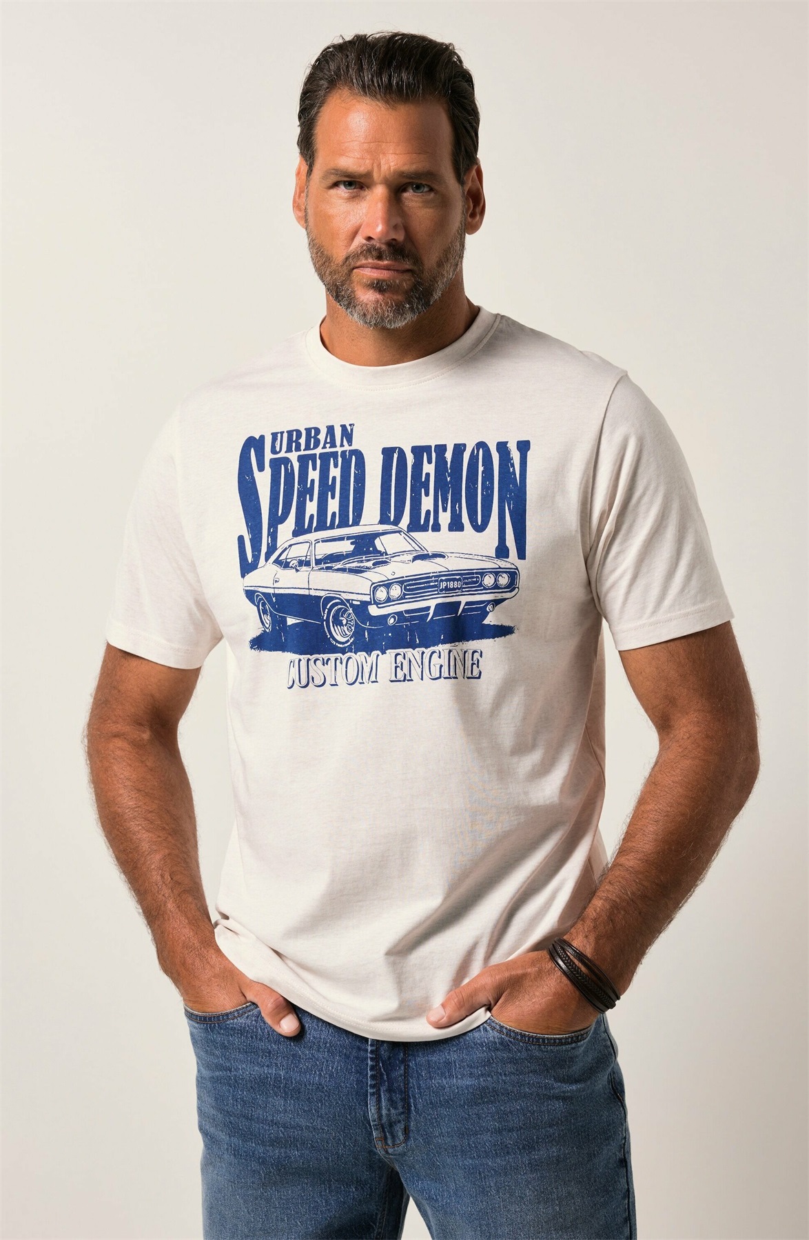 JP1880 SHORT SLEEVE - T-Shirt print - mottled natural/beige-meliert