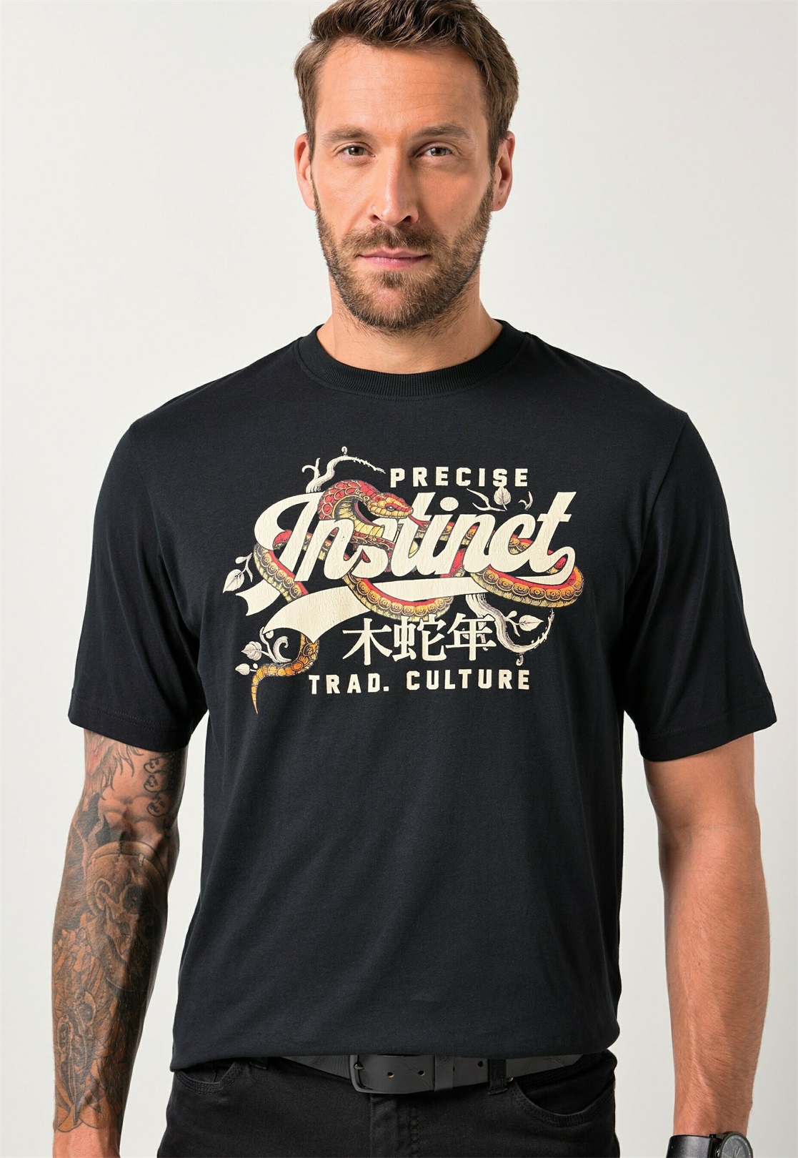 JP1880 SHORT SLEEVE - T-Shirt print - black/schwarz