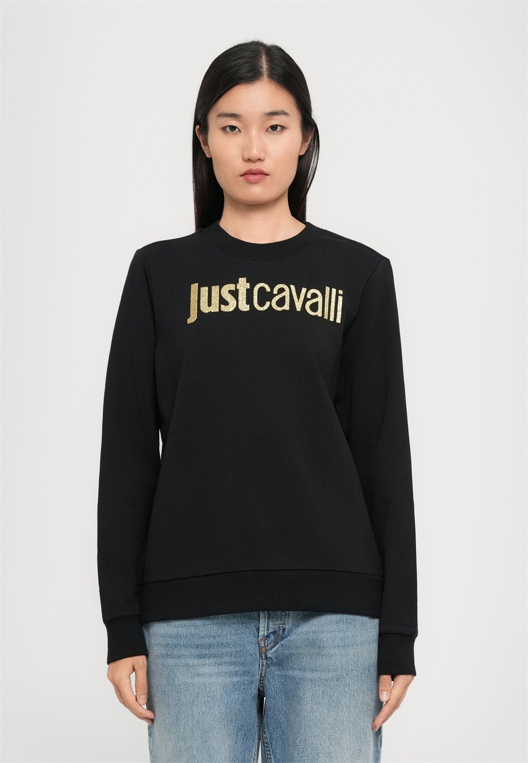 Just Cavalli LOGO - Sweatshirt - black/gold coloured/schwarz