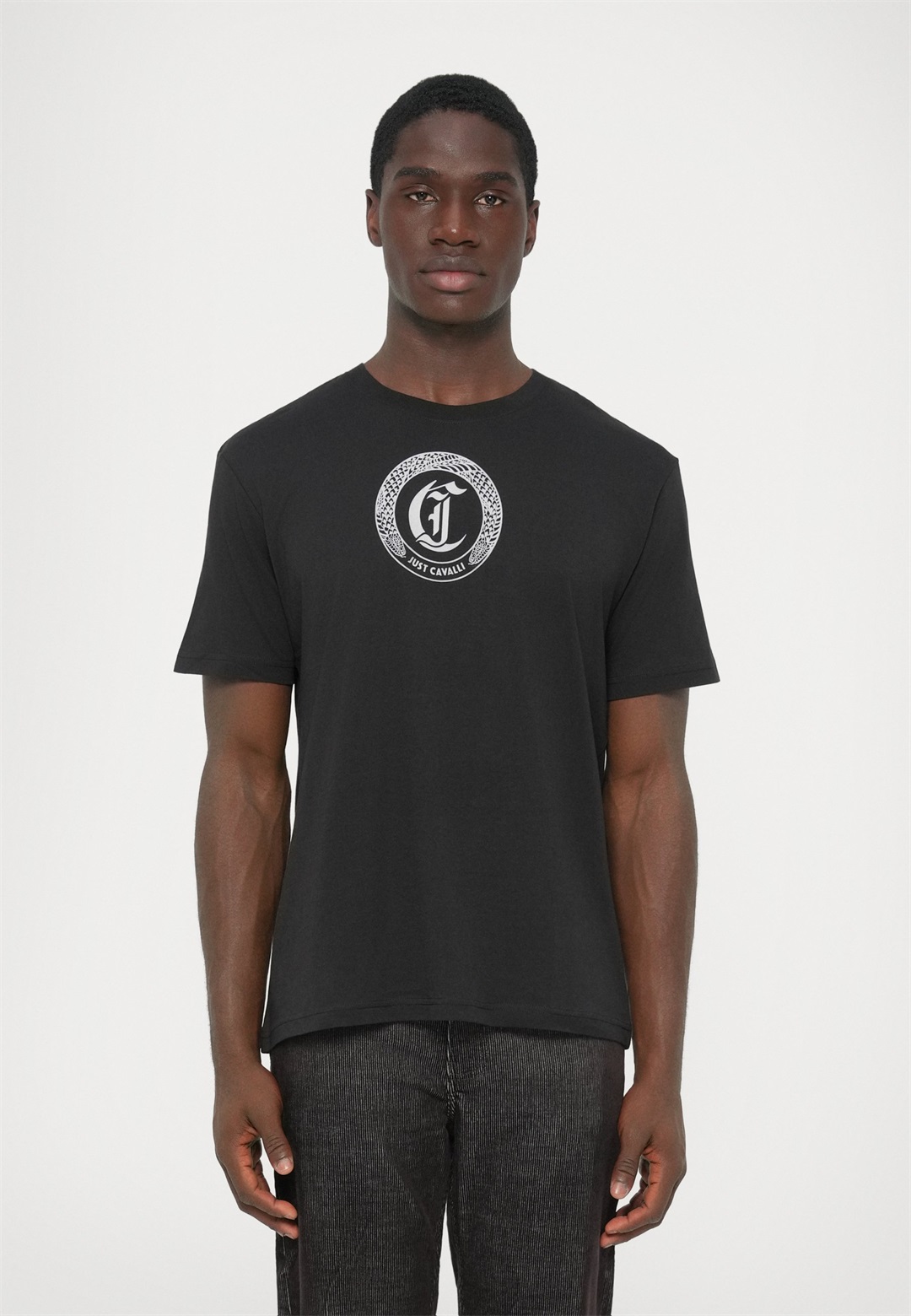 Just Cavalli ROUND SNAKE - T-Shirt print - black/schwarz