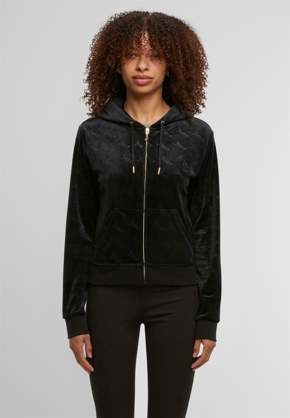Juicy Couture GIGI DEBOSSED ZIP - Sweatjacke - black/schwarz