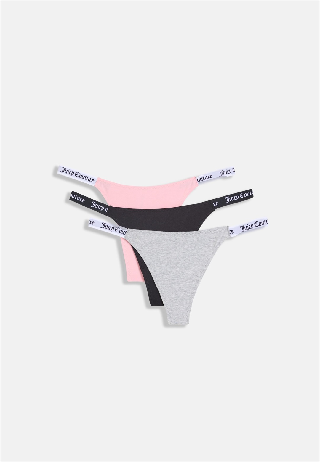 Juicy Couture DEMI 3 PACK - String - black/puritan grey/pink/mehrfarbig
