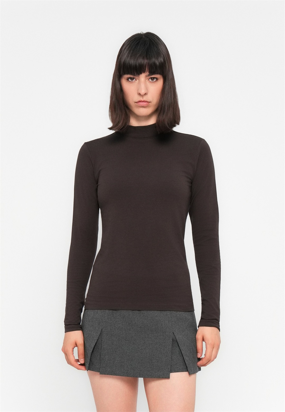 JDY JDYAVA TURTLENECK - Langarmshirt - chocolate torte/dunkelbraun