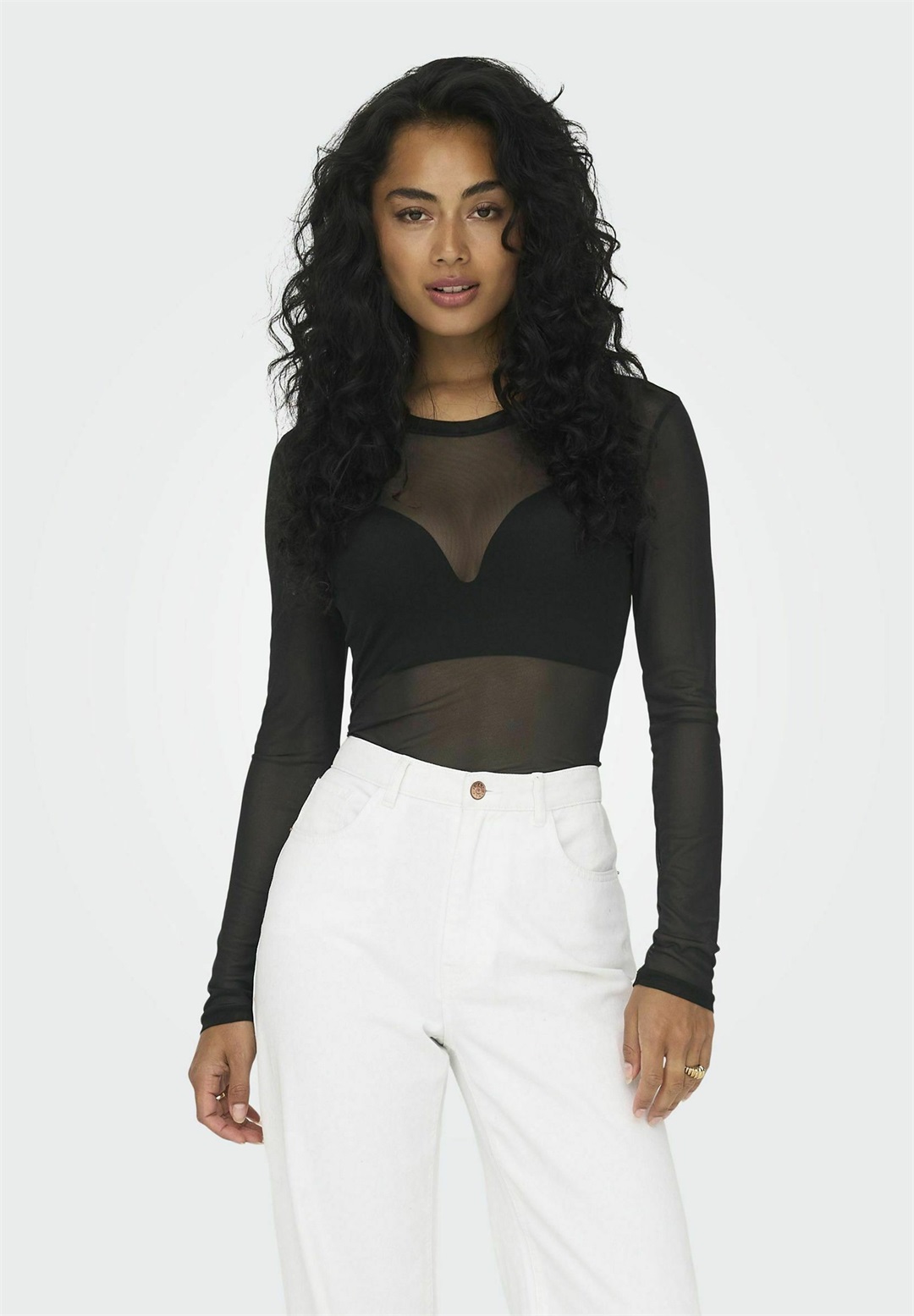 JDY JDYELSA O-NECK - Langarmshirt - black/schwarz