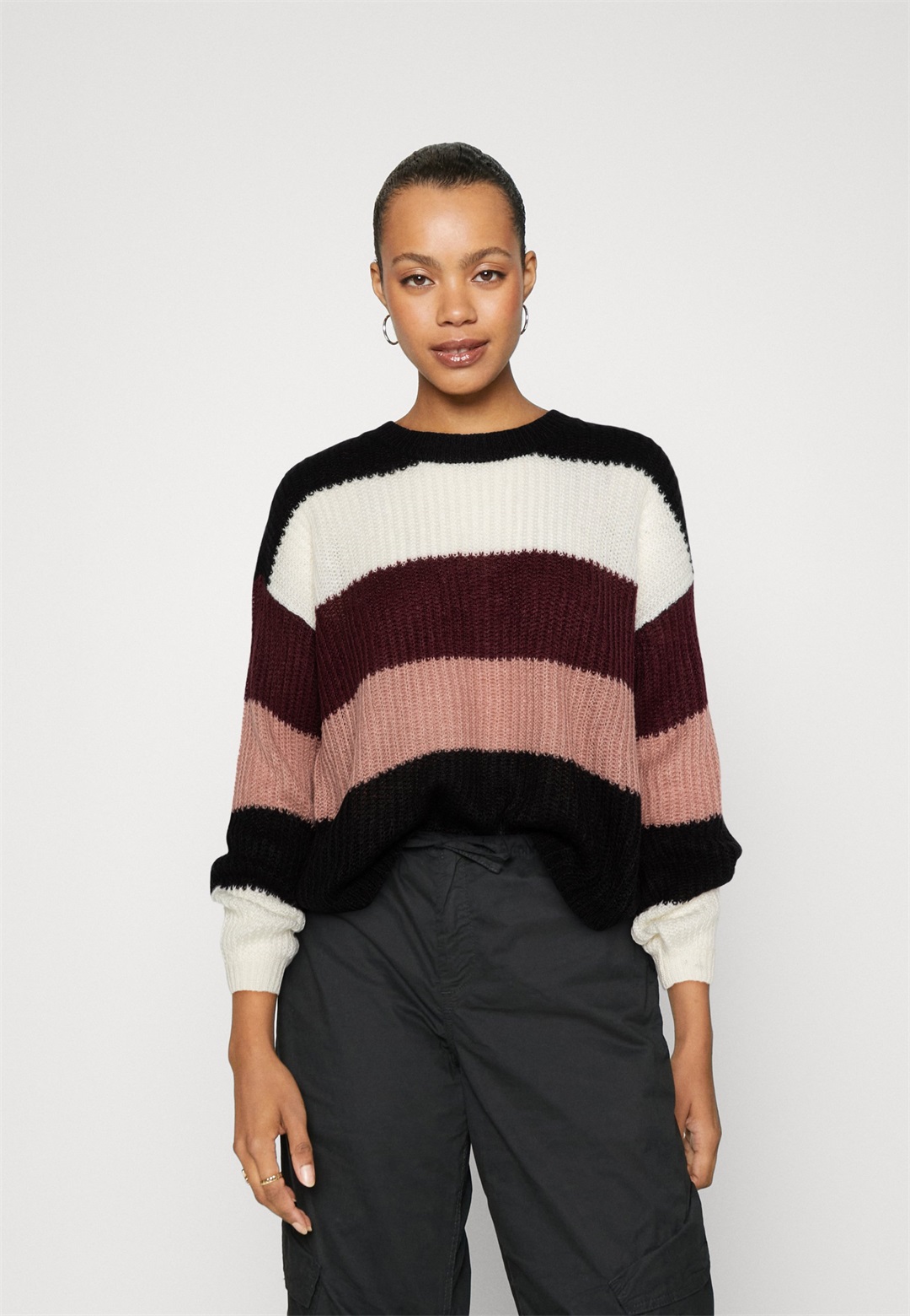 JDY JDYBADUT PULLOVER - Strickpullover - winetasting/bordeaux