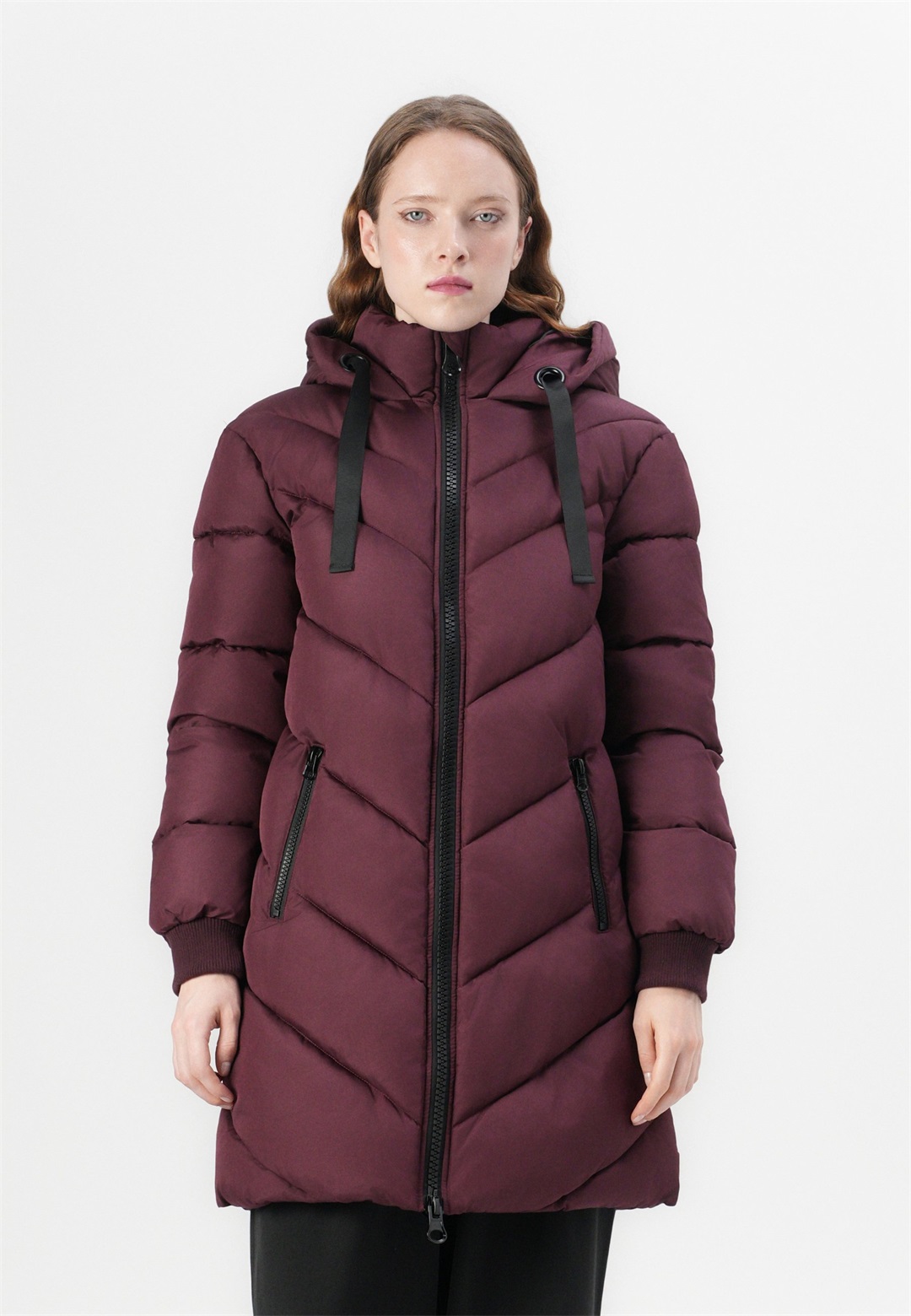 JDY JDYSKYLAR PADDED HOOD - Wintermantel - fig/black/flieder