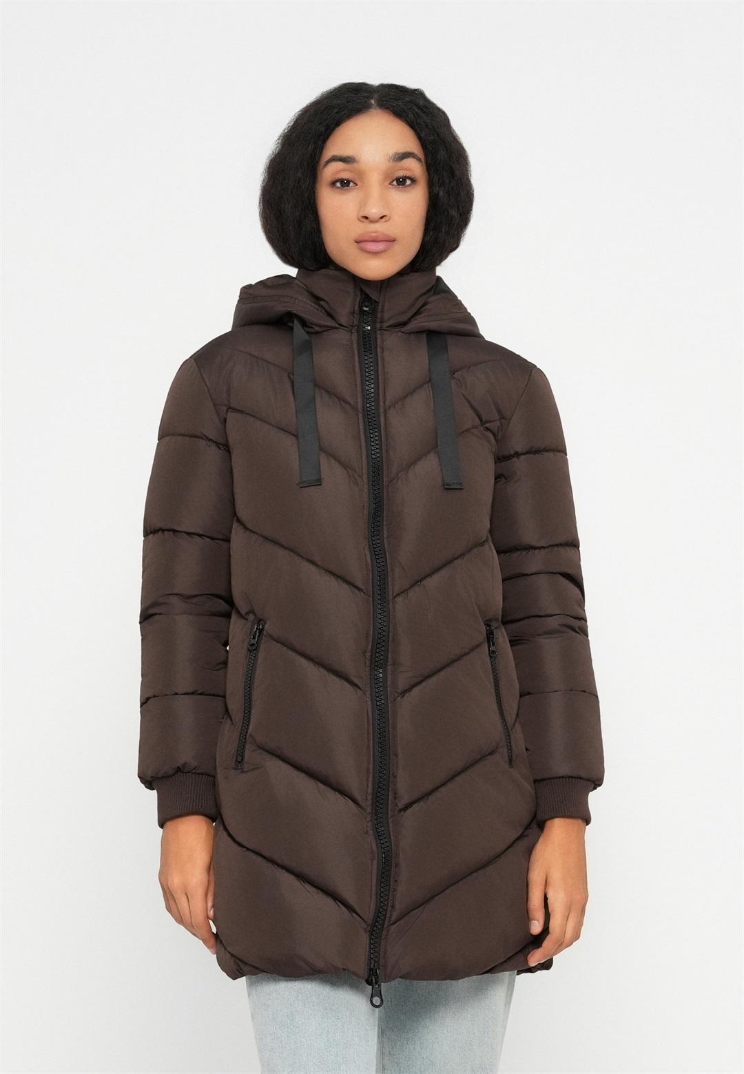JDY JDYSKYLAR PADDED HOOD - Wintermantel - seal brown/black/braun