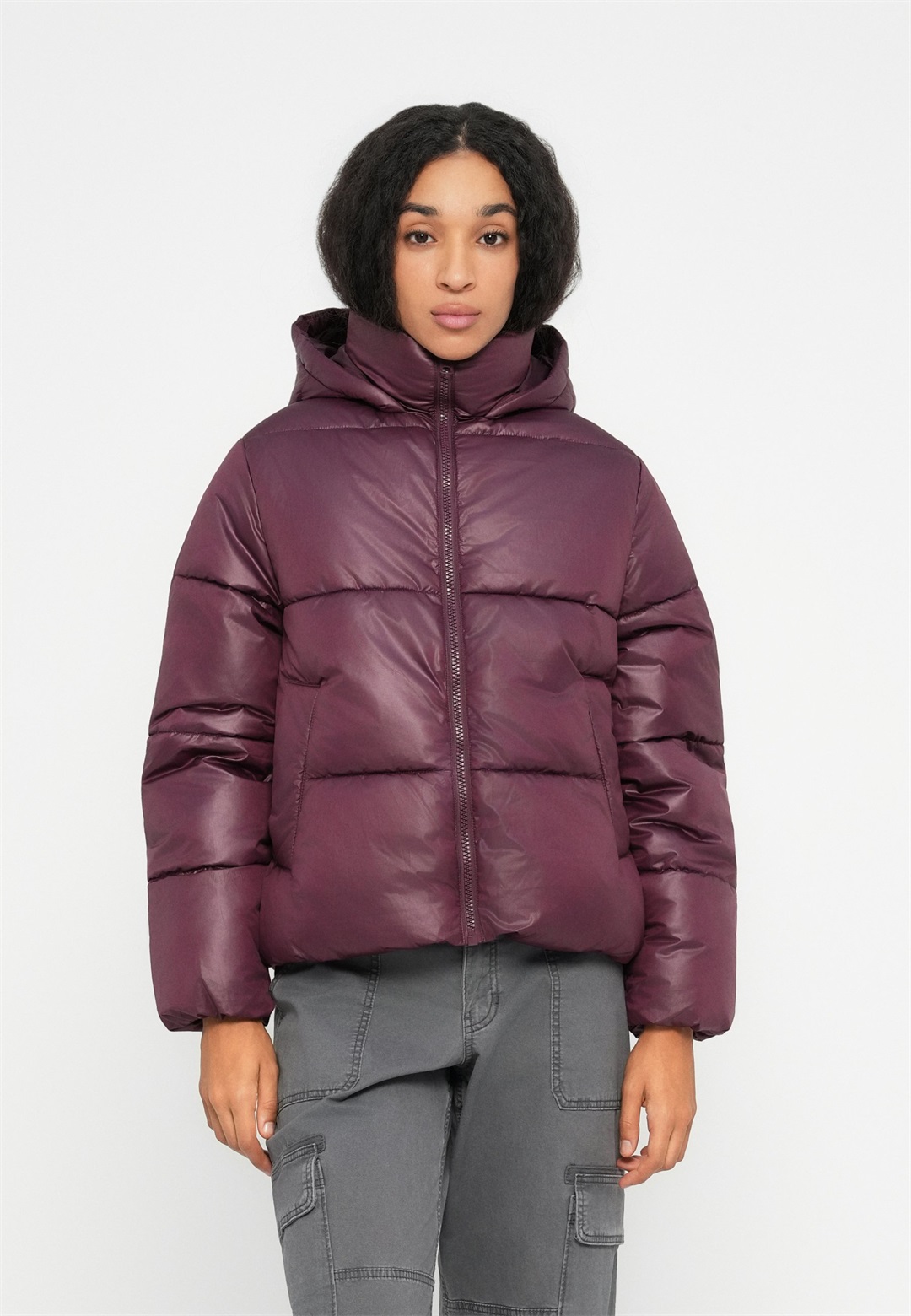 JDY JDYHARPER SHORT PUFFER - Winterjacke - winetasting/bordeaux