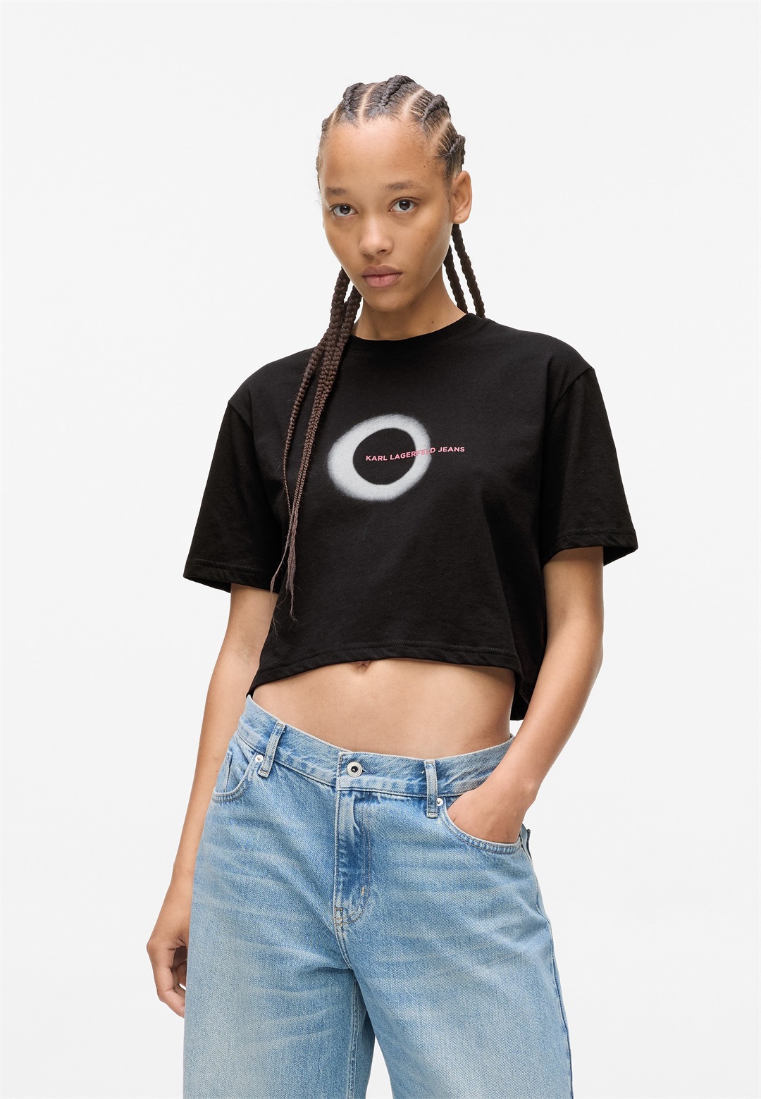 Karl Lagerfeld Jeans ECLIPSE LOGO BOXY - T-Shirt print - black/schwarz