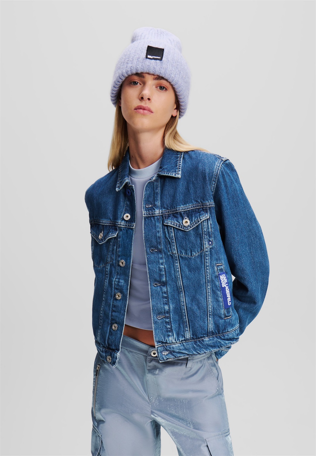 Karl Lagerfeld Jeans DENIM - Jeansjacke - washed mid blue/blau