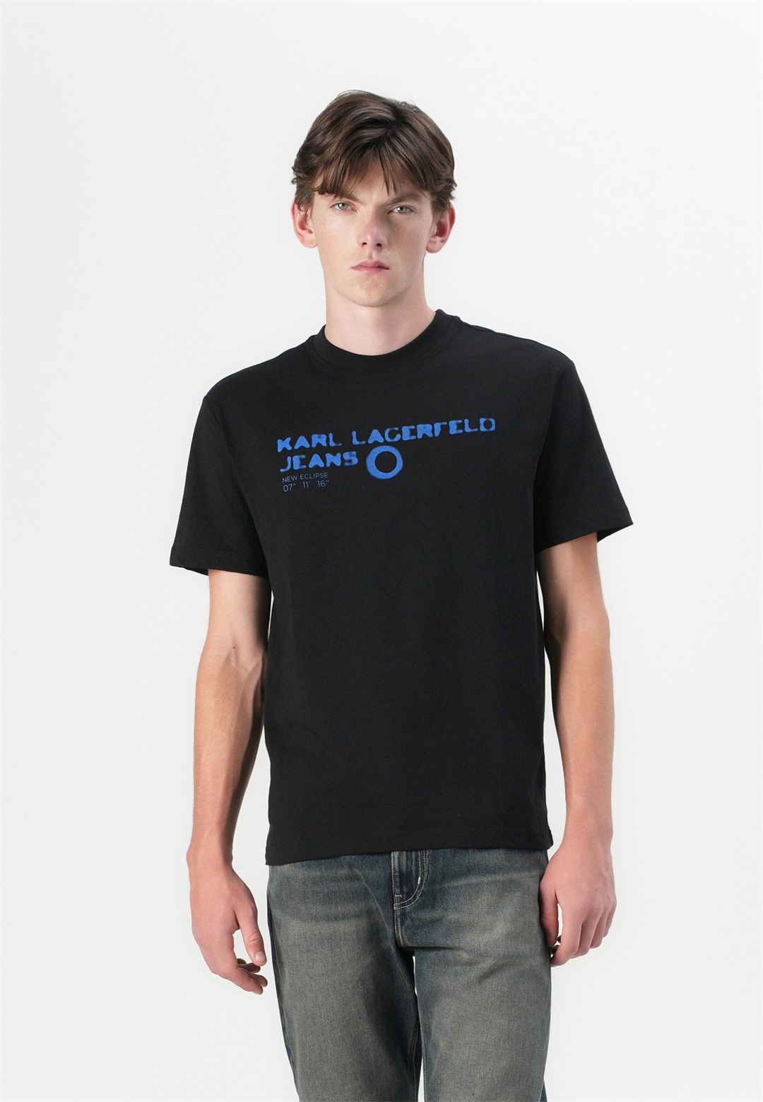 Karl Lagerfeld Jeans ECLIPSE LOGO - T-Shirt print - black/schwarz