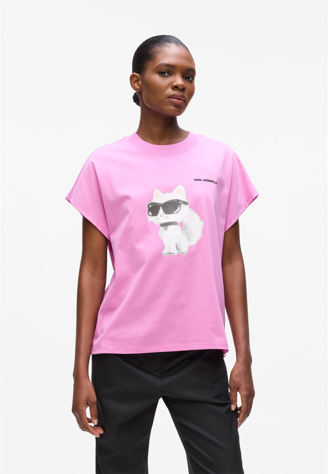 KARL LAGERFELD IKON AQUARELLE - T-Shirt print - opera mauve/mauve