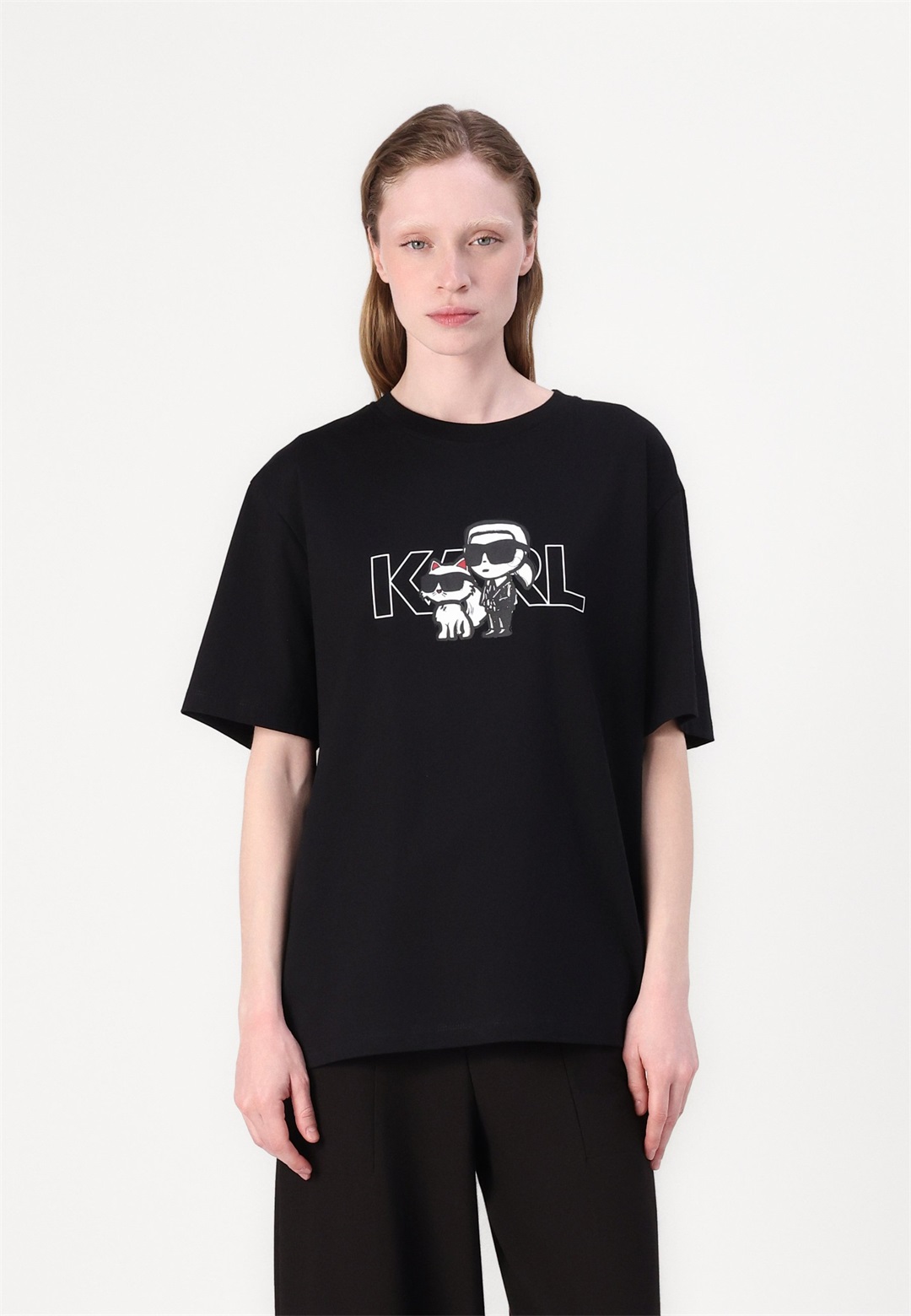 KARL LAGERFELD IKON SEASONAL OVERSIZED - T-Shirt print - black/schwarz