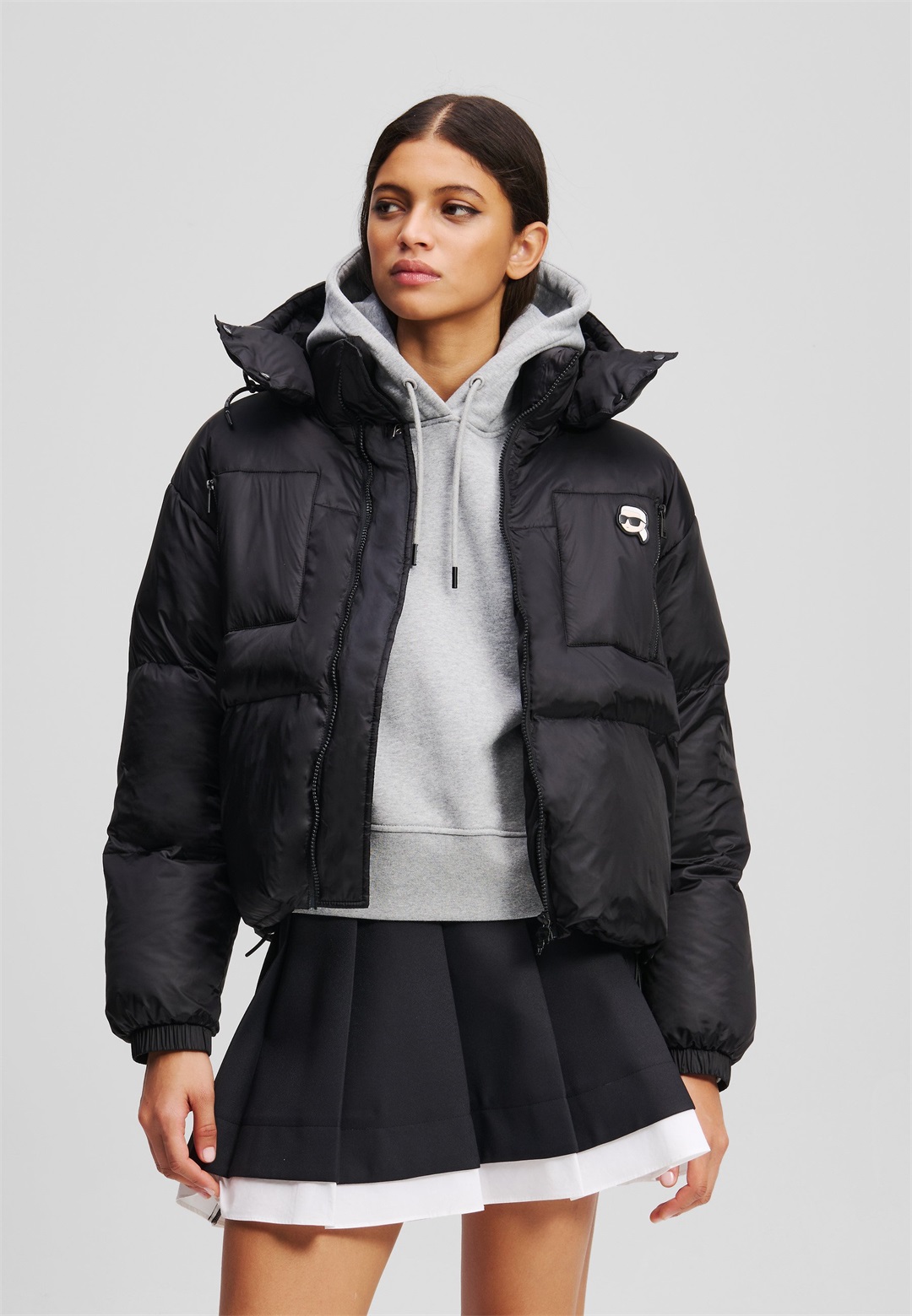KARL LAGERFELD IKON PUFFER - Winterjacke - black/schwarz