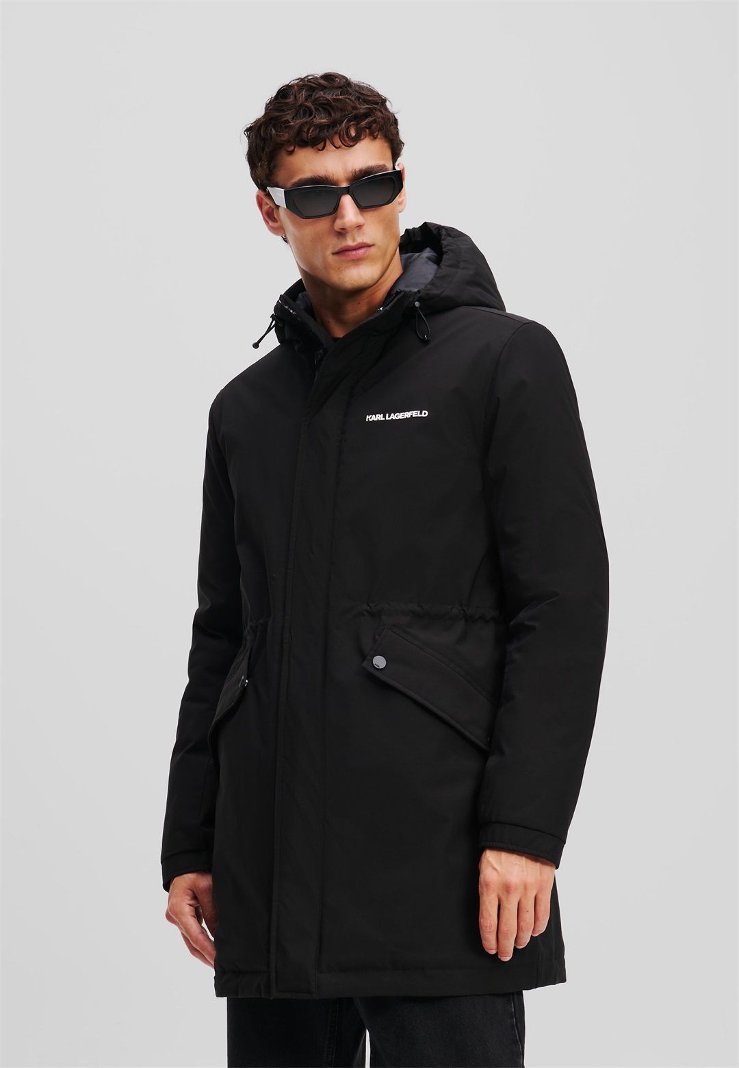 KARL LAGERFELD ULTRA LIGHTWEIGHT HOODED PARKA - Wintermantel - black/schwarz