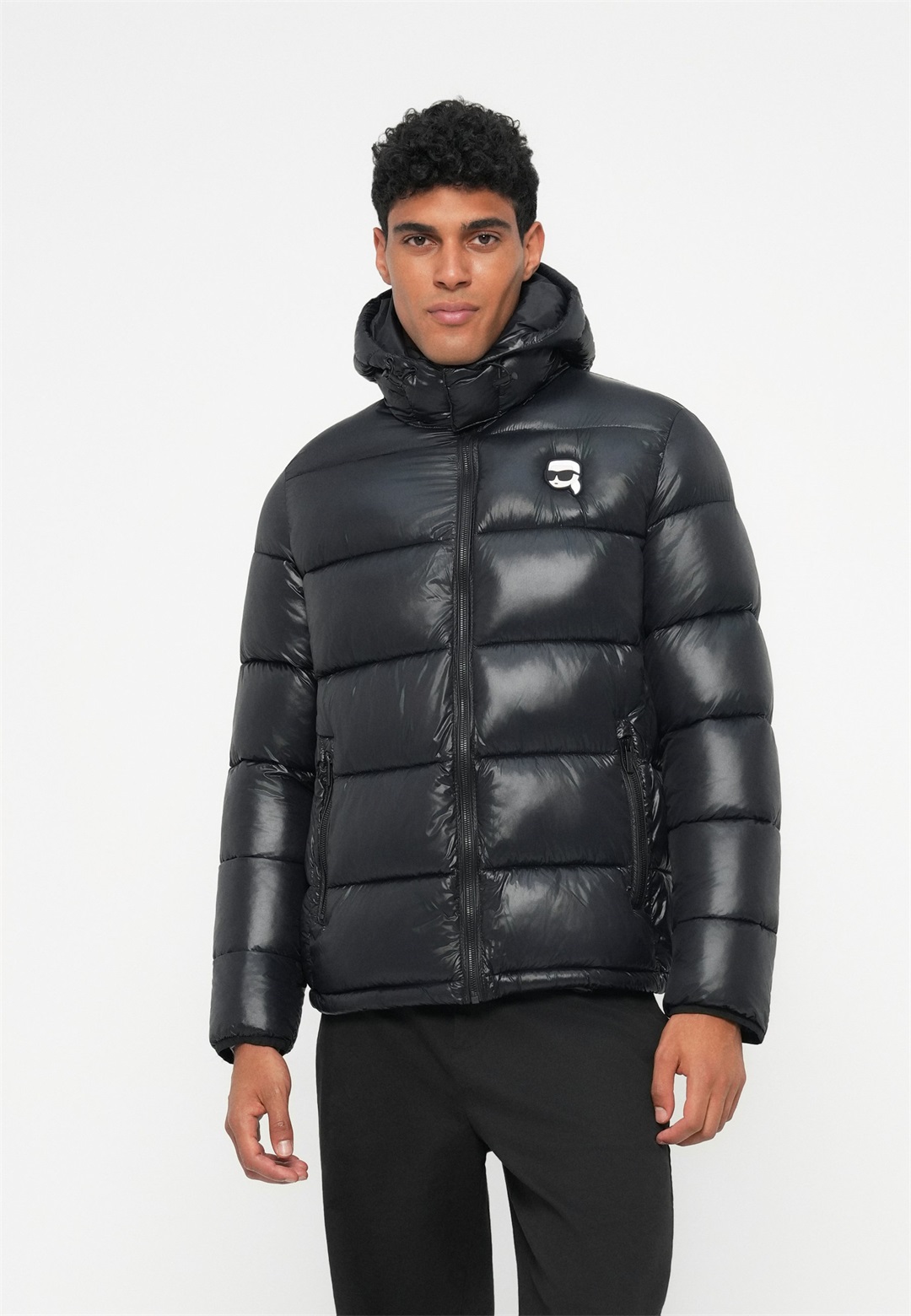 KARL LAGERFELD HOODED BLOUSON - Winterjacke - black/schwarz