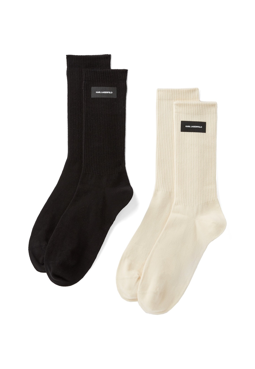 KARL LAGERFELD LOGO (PACK OF 2) - Socken - cannoli cream black/schwarz