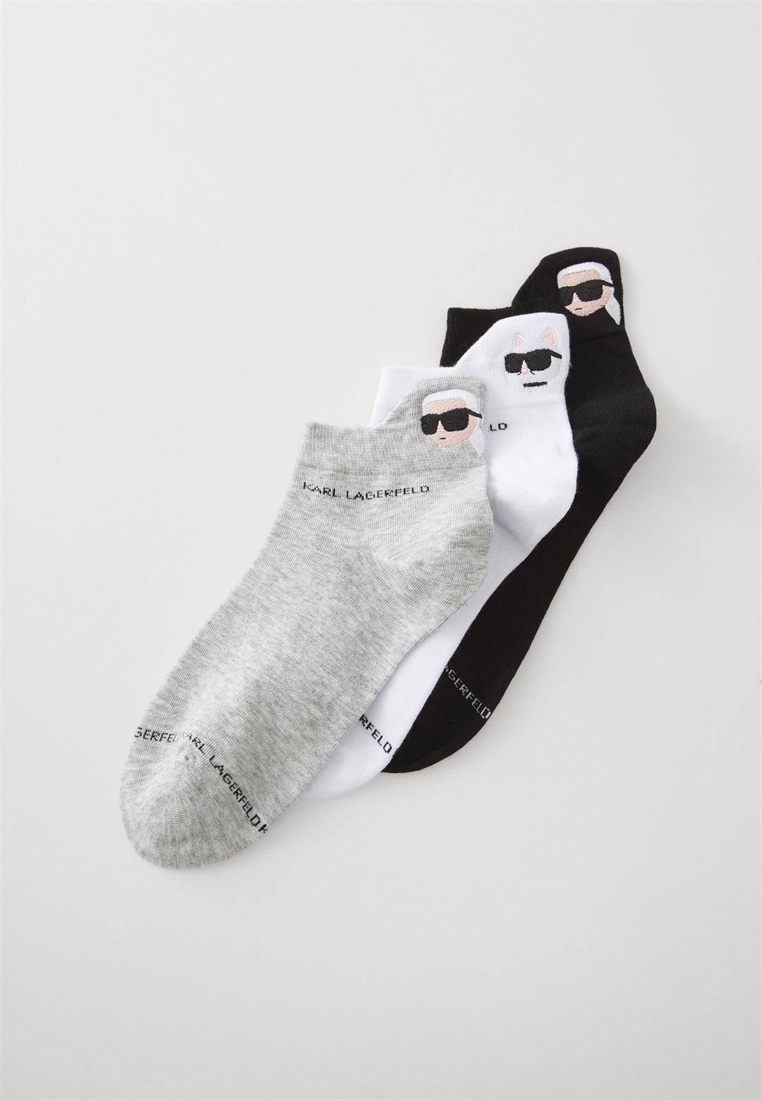 KARL LAGERFELD IKON SOCKS 3 PACK - Socken - black/white/grey/schwarz