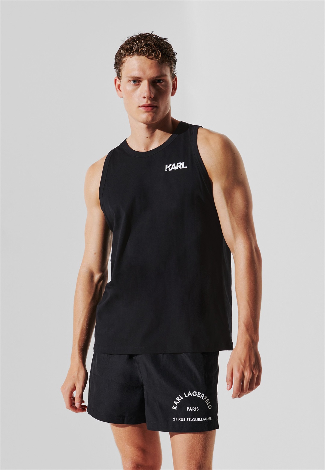 KARL LAGERFELD LOGO TANK - Strandaccessoire - black/schwarz