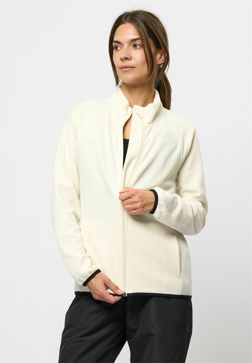 Kappa LOGO SAVAUX - Fleecejacke - white asparagus/weiß