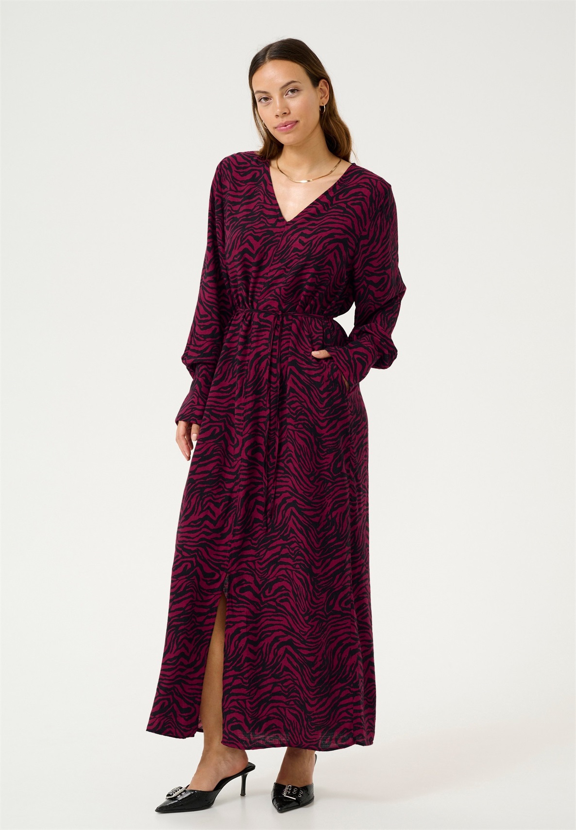 Kaffe KAJODIE - Maxikleid - rumba red black animal/rot