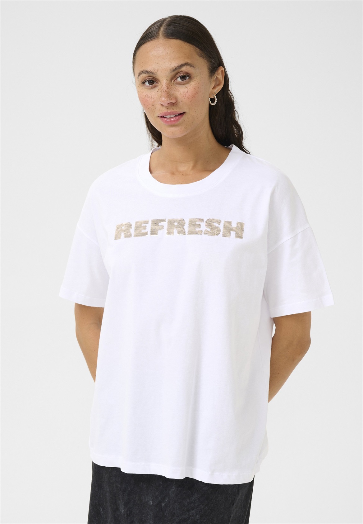 Kaffe KALUNDA - T-Shirt print - optical white/weiß