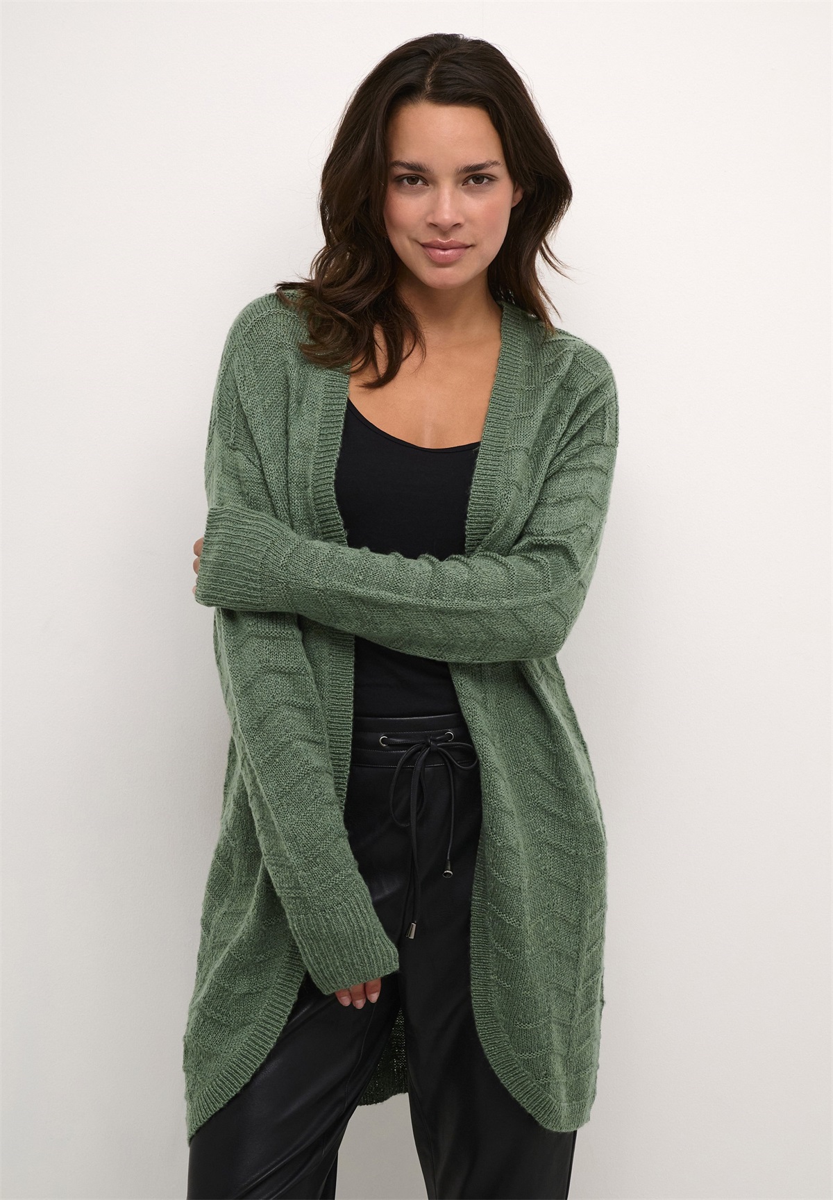 Kaffe KAEMRIA KNIT CARDIGAN - Strickjacke - garden topiary/grün