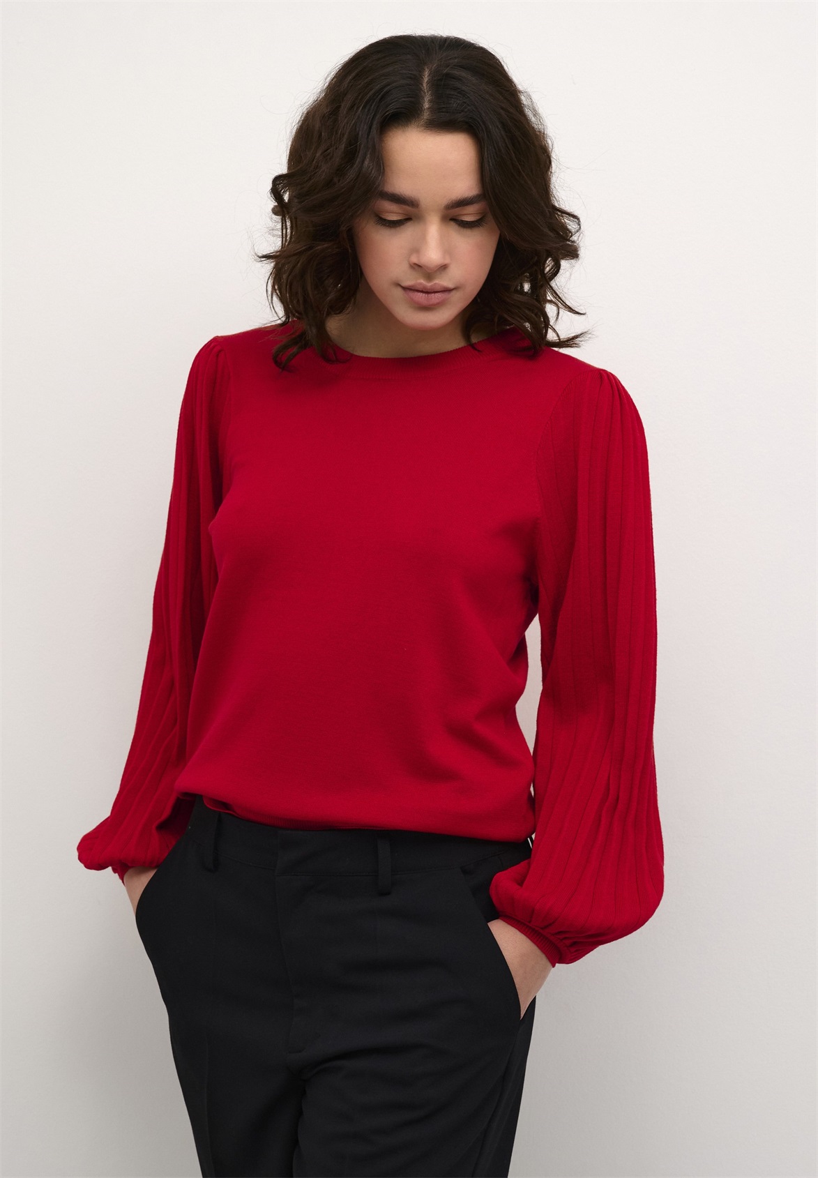 Kaffe KALONE - Strickpullover - haute red/rot